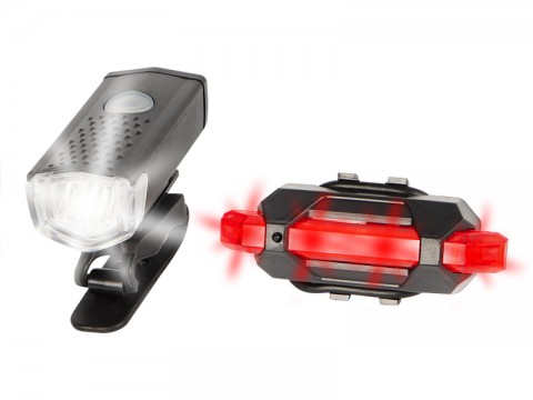 LED žibintai dviračiui priekis / galas su akumuliatoriumi Blow
